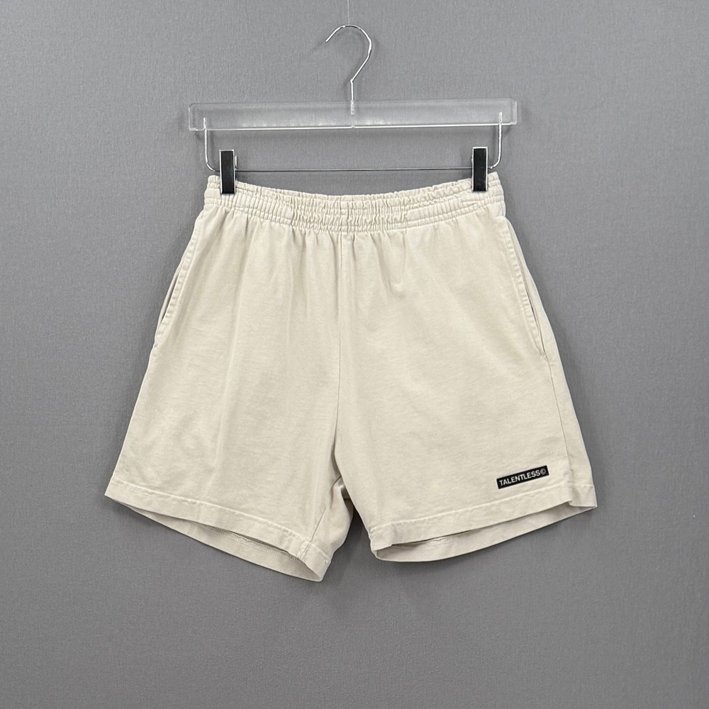 Talentless Sweat Shorts Women Medium Cream Lounge Casual Elastic Waist Cotton